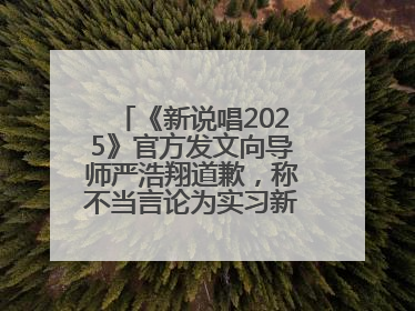 《新说唱2025》官方发文向导师严浩翔道歉，称不当言论为实习新人操作